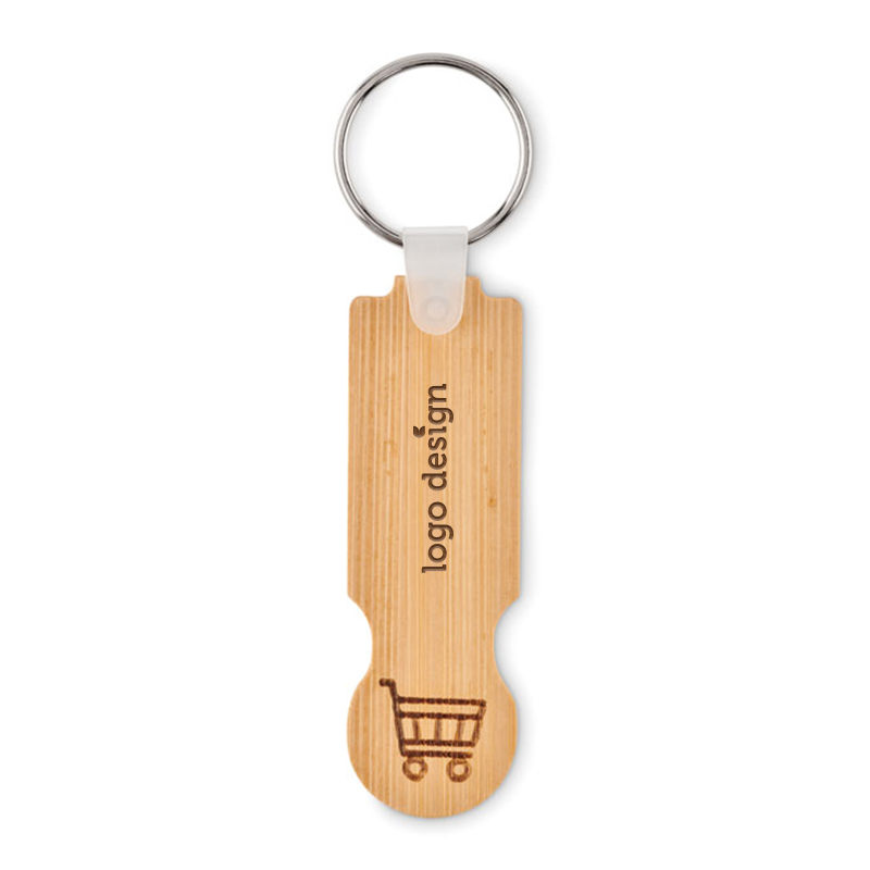 Key ring with shopping cart coin